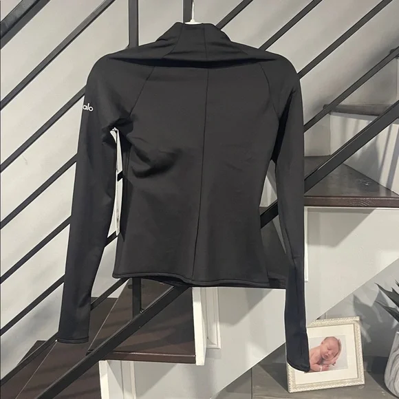 ALO Airlift Winter Warm 1/4 Zip Long Sleeve NWT XS Black Compression Ski Fleece - Picture 6 of 10